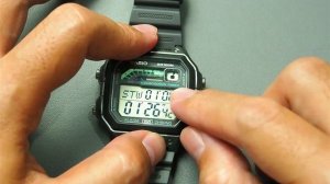 Casio WS-1600H Tutorial: Stopwatch and Preset Countdown Timer (target, elapsed, auto repeat WS1600H