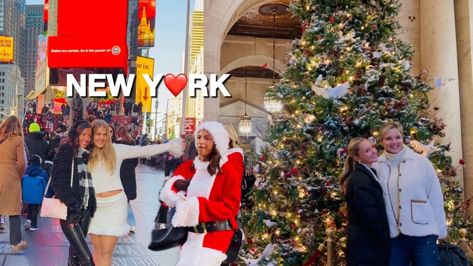 NYC Walk🎄🎅Christmas In New York City✨SantaCon NYC, Festive Christmas Trees & Decorations 2024