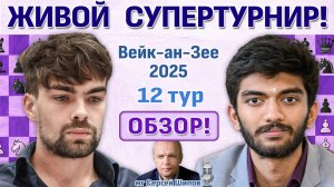 Обзор! Вейк-ан-Зее 2025. 12 тур ⏰ Сразу после тура 🎤 Сергей Шипов ♛ Шахматы