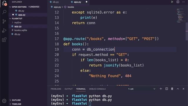 SQLite database in flask API Python- P5 ｜ Flask tutorials смотреть онлайн