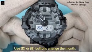 How to set time on Casio G-Shock GA-700 (5522).