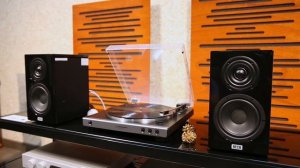 Mâm đĩa than Audio-technica AT-LP60XUSB kết hợp cùng loa active Heco Aurora 200P