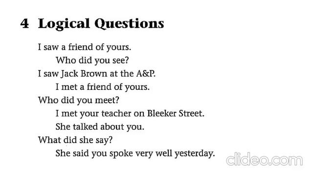 GrammarChants 8.4 Logical questions