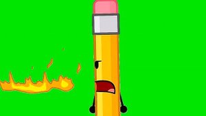 Bfdi : Pencil - "you'll pay for that donut!" green screen