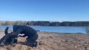 First stage combat training. Actress Alisa Shitikova. Saint-Petersburg.