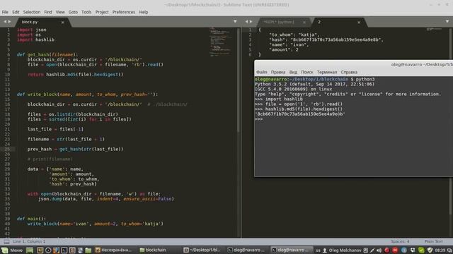 2 Blockchain на Python - Запись блоков и проверка целостности смотреть онлайн