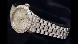 Ladies ROLEX Oyster Perpetual Datejust 18ct Diamond President Bracelet & Bezel Watch