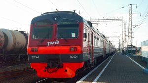 Электропоезд ЭД9М-0232. Покатушки от Присягино до Развилки.