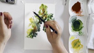 Урок 6. Смешанная техника Акварелью. Рисуем дерево. Очень просто и быстро. Важные лайфхаки!