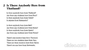 GrammarChants 1.2 Is there anybody from