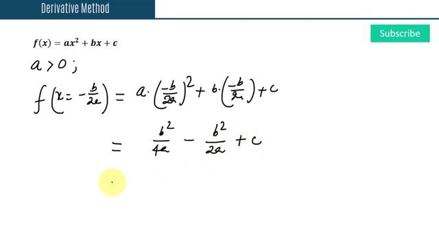 Maximum and Minimum of Quadratic Function How to Find it