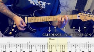 CREEDENCE - Fortunate Son [на электрогитаре с табами]