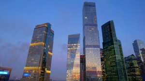 Москва Сити - Башня ОКО. Обзор с коптера, декабрь 2021