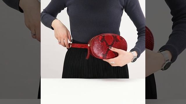 Сумка на пояс Geuco Belt bag red black python