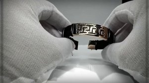 Браслет из красного золота и каучук