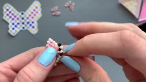 🦋Кольцо БАБОЧКА ИЗ БИСЕРА🦋✨ в технике крестик✨❗️Видео не мое❗️