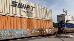 BNSF Burlington Northern Santa Fe GE Dash 9-44CW 5311 Westbound Intermodal Container Train 7-15-202