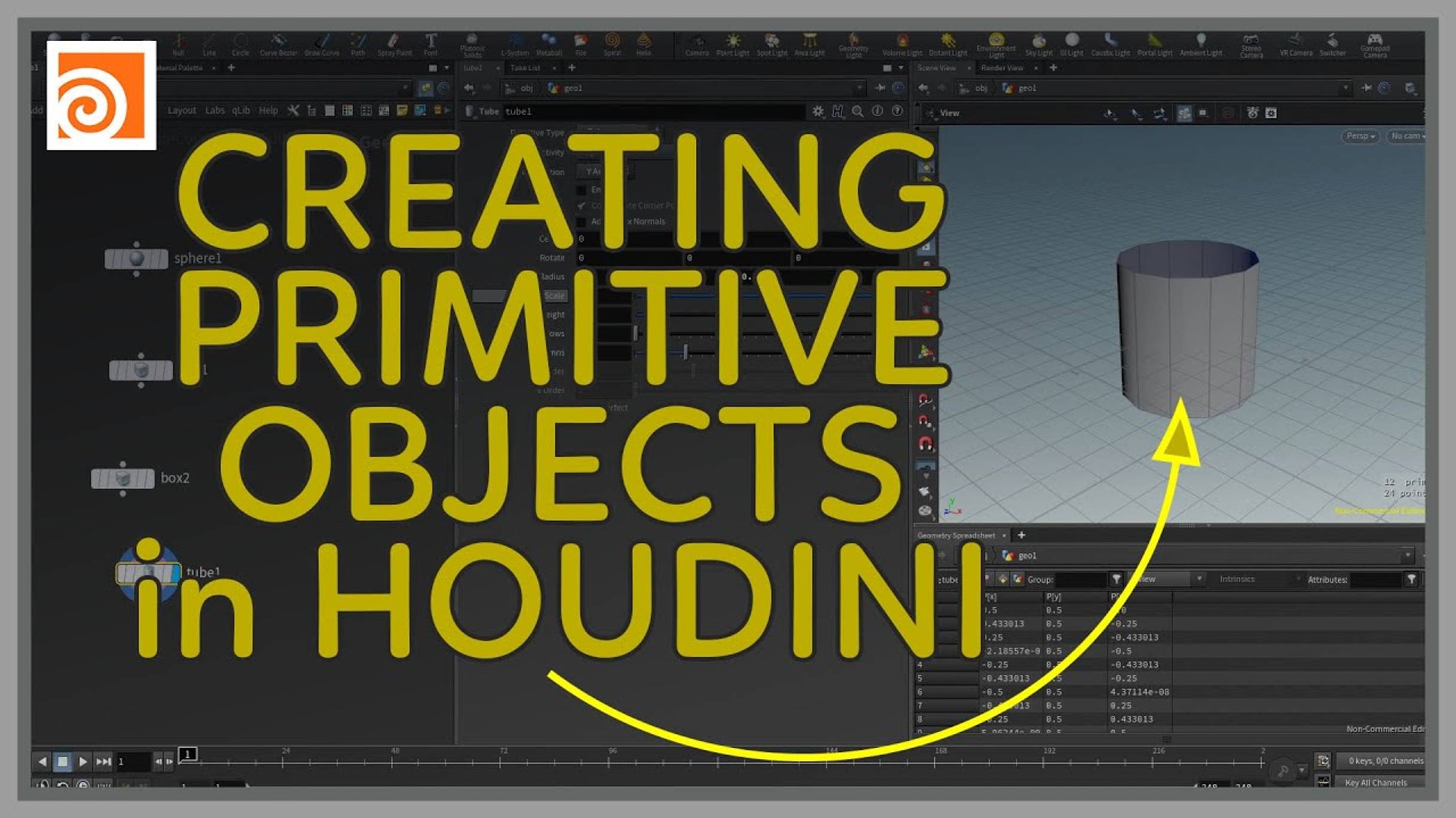 01 Creating Primitive Objects in Houdini