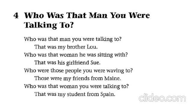 GrammarChants 6.4 Who was that man you were talking to смотреть онлайн