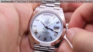 Rolex Day Date 40 Platinum Ice Blue Roman Dial & Smooth Bezel President Bracelet 228206 - REVIEW