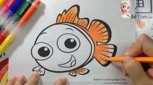 Tô màu cá Nê Mô | Tô màu chú cá dễ thương | Bé tập tô màu | Tô màu con vật