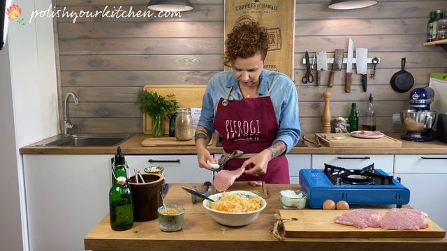Complete Polish dinner in 20 minutes - BREADED PORK CHOP WITH POTATOES AND SAUERKRAUT SLAW.