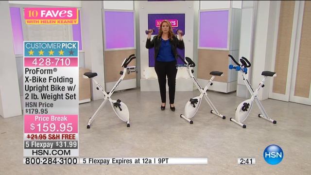 ProForm XBike Folding Upright Bike with 2 lb. Weight Set
