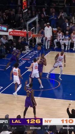 Bronny James scores his first pts at MSG