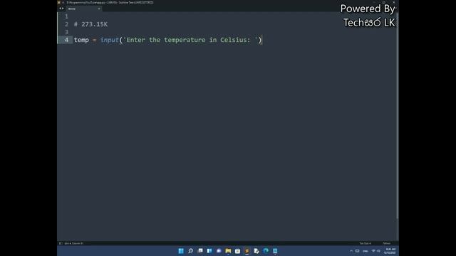 Python Programming Leason 15 - Inputs (Part 3) | Techසර LK