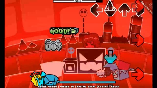 я играю в фнф мод Geometry Dash