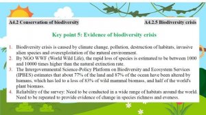 IBDP Biology A4.2 Conservation of biodiversity (SL) 2025 Syllabus Full Notes