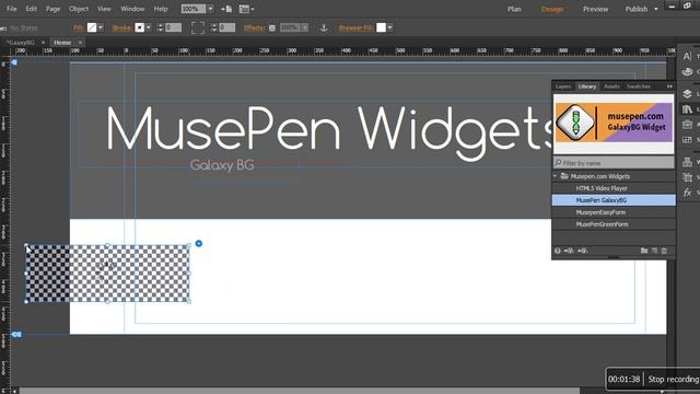 Musepen.com : Adding animated GalaxyBG widget