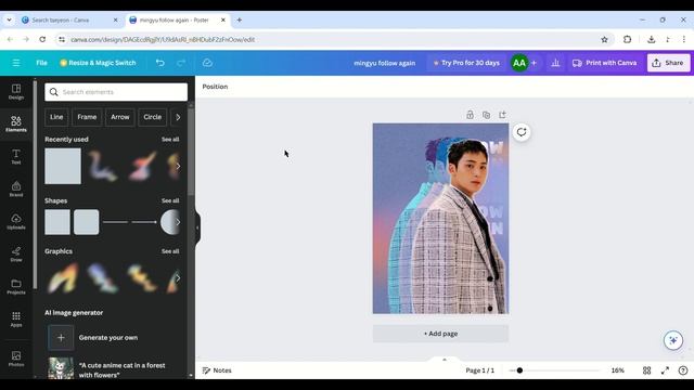 Mingyu SEVENTEEN | KPOP Aesthetic Poster Tutorial | Canva Kpop Edits |  Follow Again Tour