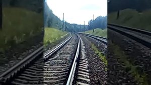 Чуть не задавили! Бежим от поезда