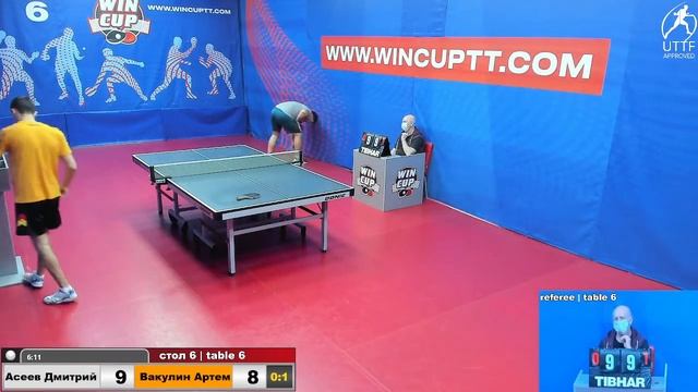 Асеев Дмитрий 1-3 Вакулин Артем Турнир Восток 7 WINCUP 04.11.2021 Прямой эфир. Зал 6