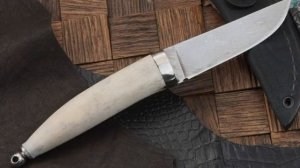 Нож Фурсач А.А. Тигр малютка, сталь Х12МФ, дамаскаж, рукоять рог