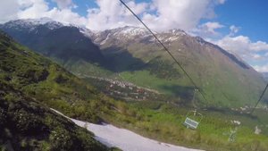 Гора Чегет, спуск на канатке,  2