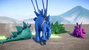 T-Rex vs NEW Triceratops vs Spinosaurus Dinosaurs Fighting Dino Color Pack Jurassic World Evolution