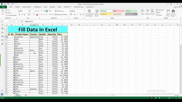 Excel Interview  Question \ How to fill data in excel.