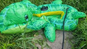 INTEX 58375 - Inflating a turtle-shaped inflatable beach dinghy with a foot pump - 26.07.2021