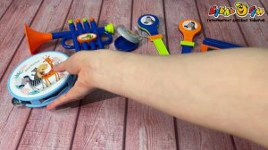 Набор музыкальных инструментов Веселые звери 10предметов