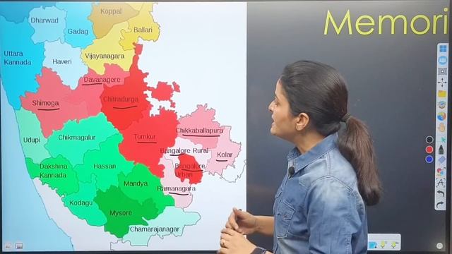 Map of Karnataka | 31 Districts of Karnataka | Geography | With Mnemonics