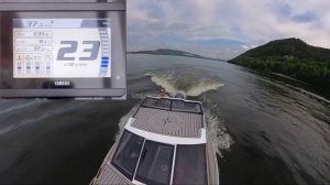 Ходовые испытания лодки Салют 585 НТ с мотором Yamaha 150 л.с. и стальным винтом 13 3/4 19 шаг.