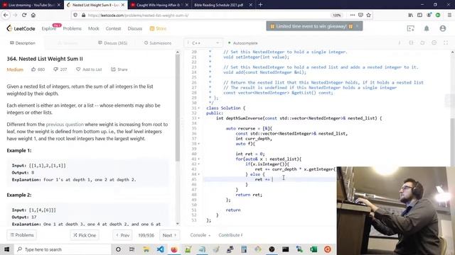 Nested List Weight Sum II, LeetCode Medium, C++ - смотреть видео онлайн ...