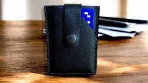 Кожаный картхолдер вместительный, визитница. Обзор.