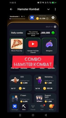 Новое комбо Hamster Kombat 🐹#hamsterkombat #hamsters #хомяк #рекомендации #reels #shorts #комбо