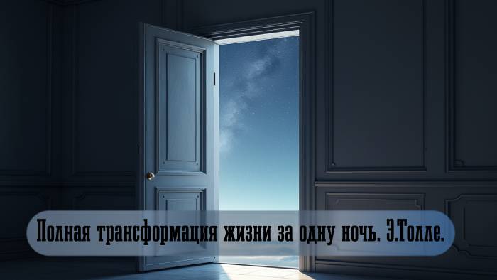 Полная трансформация жизни за одну ночь.  Экхарт Толле.