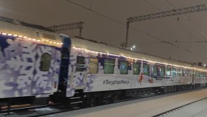 поезд деда Мороза. Максанг в Лигово.Новогодний паровоз