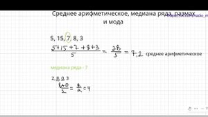Среднее арифметическое, размах, мода, медиана ряда. Алгебра. 7 класс.