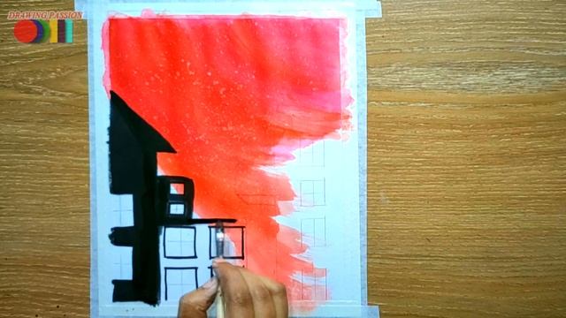 The Night City | Easy Art | Step By Step | Poster Color #DrawingPassion Work - 16